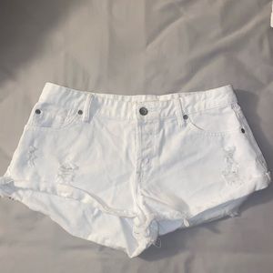 White Roxy Jean Shorts
